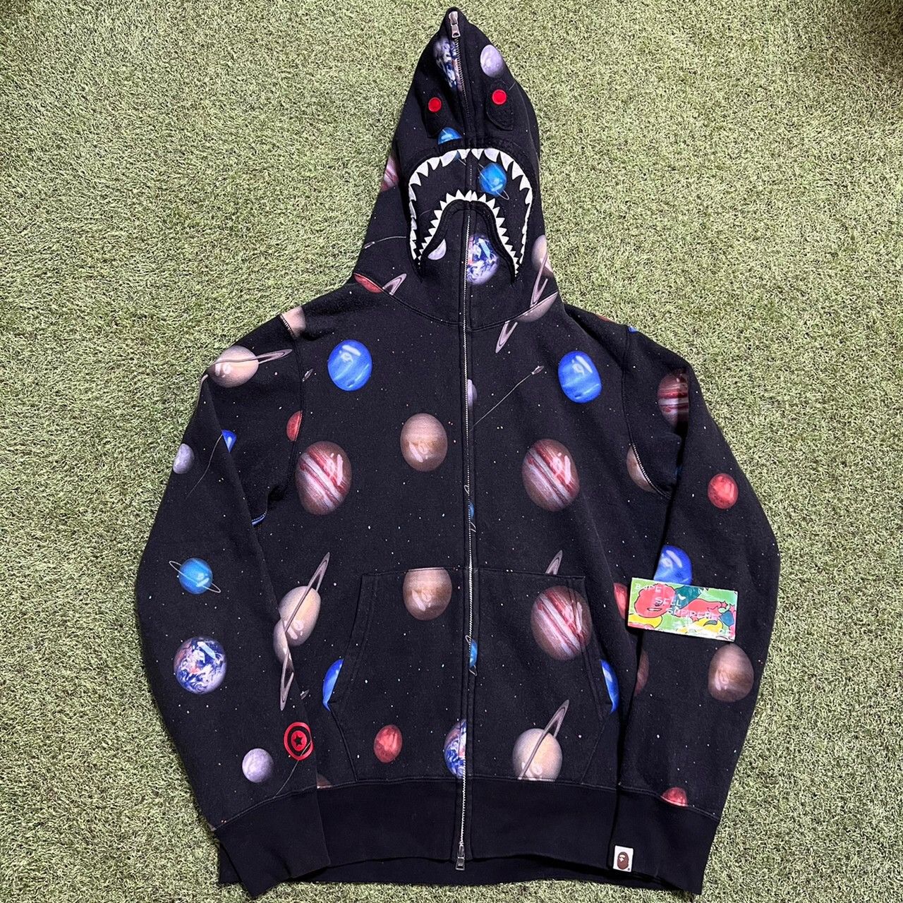 Bape BAPE shark full zip hoodie galaxy black Grailed