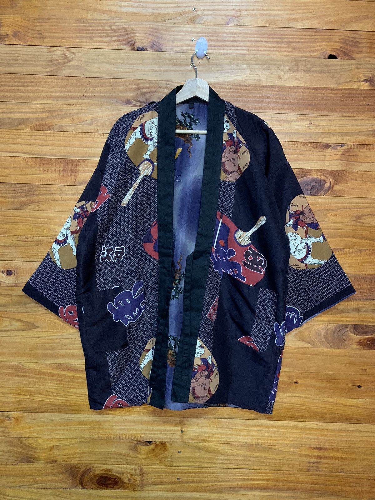 Other Vintage Reversible Tiger And Sumo Hanten Kimono Cardigan Size US M / EU 48-50 / 2 - 1 Thumbnail