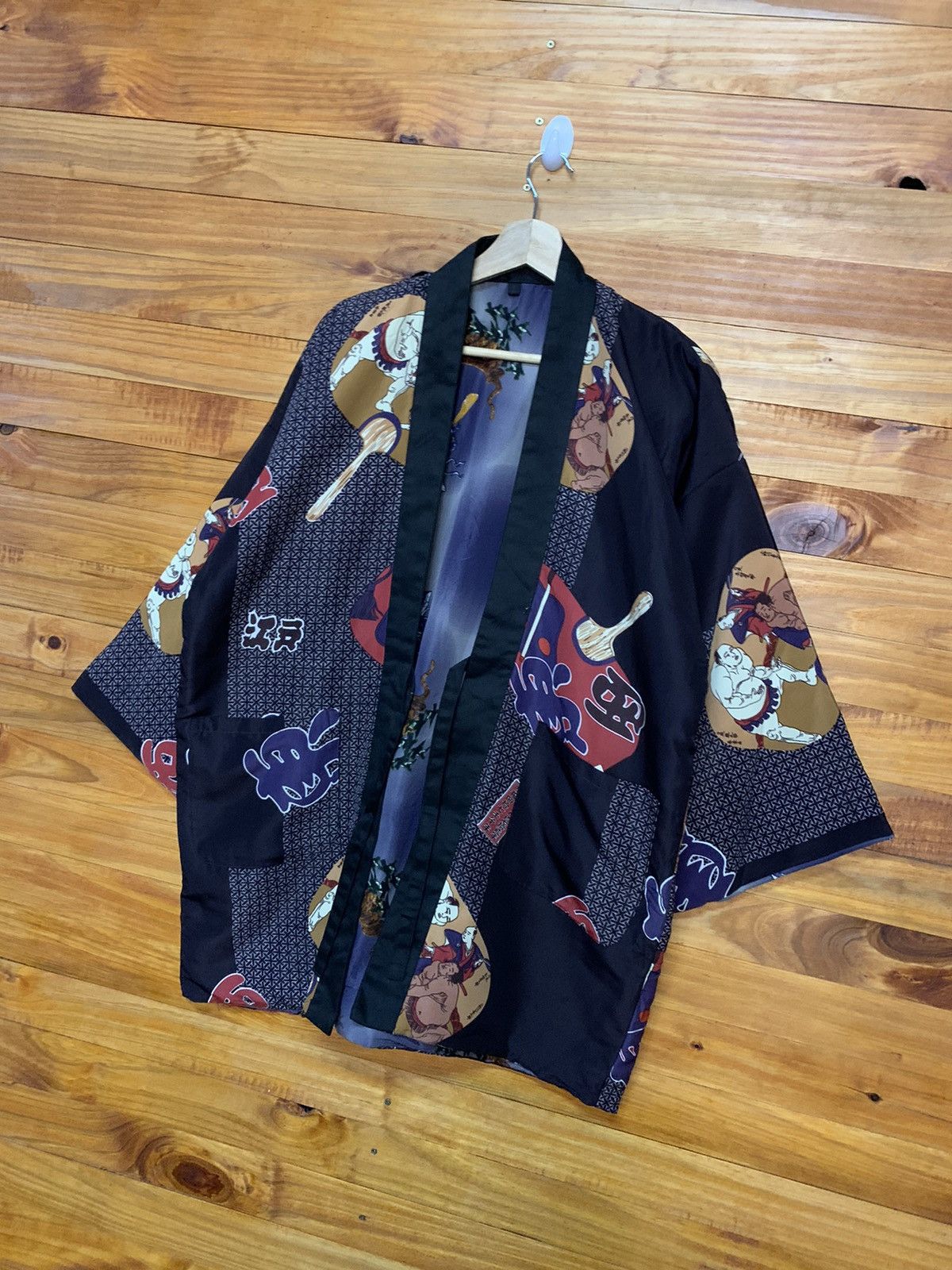 Other Vintage Reversible Tiger And Sumo Hanten Kimono Cardigan Size US M / EU 48-50 / 2 - 2 Thumbnail