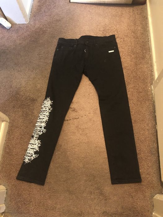 Off White Off white Gothic Embroidered Jeans Grailed