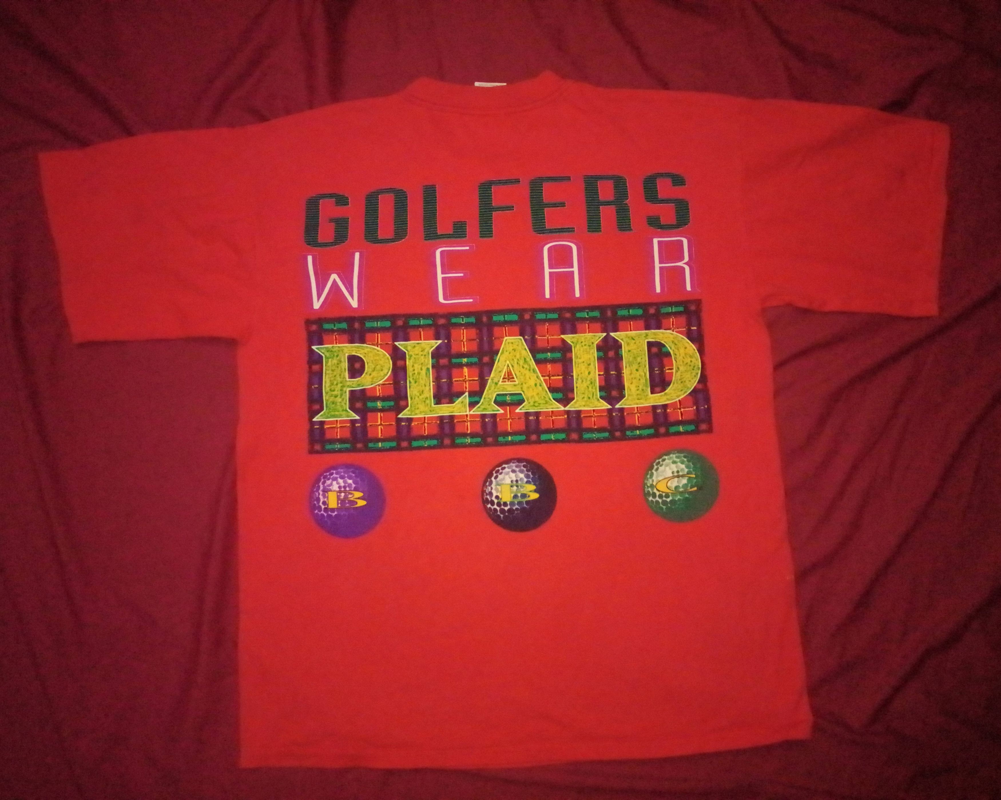 Vintage VTG 80s 90s Bugle Boys Plaid Golfer tshirt Made in USA Size US L / EU 52-54 / 3 - 3 Thumbnail