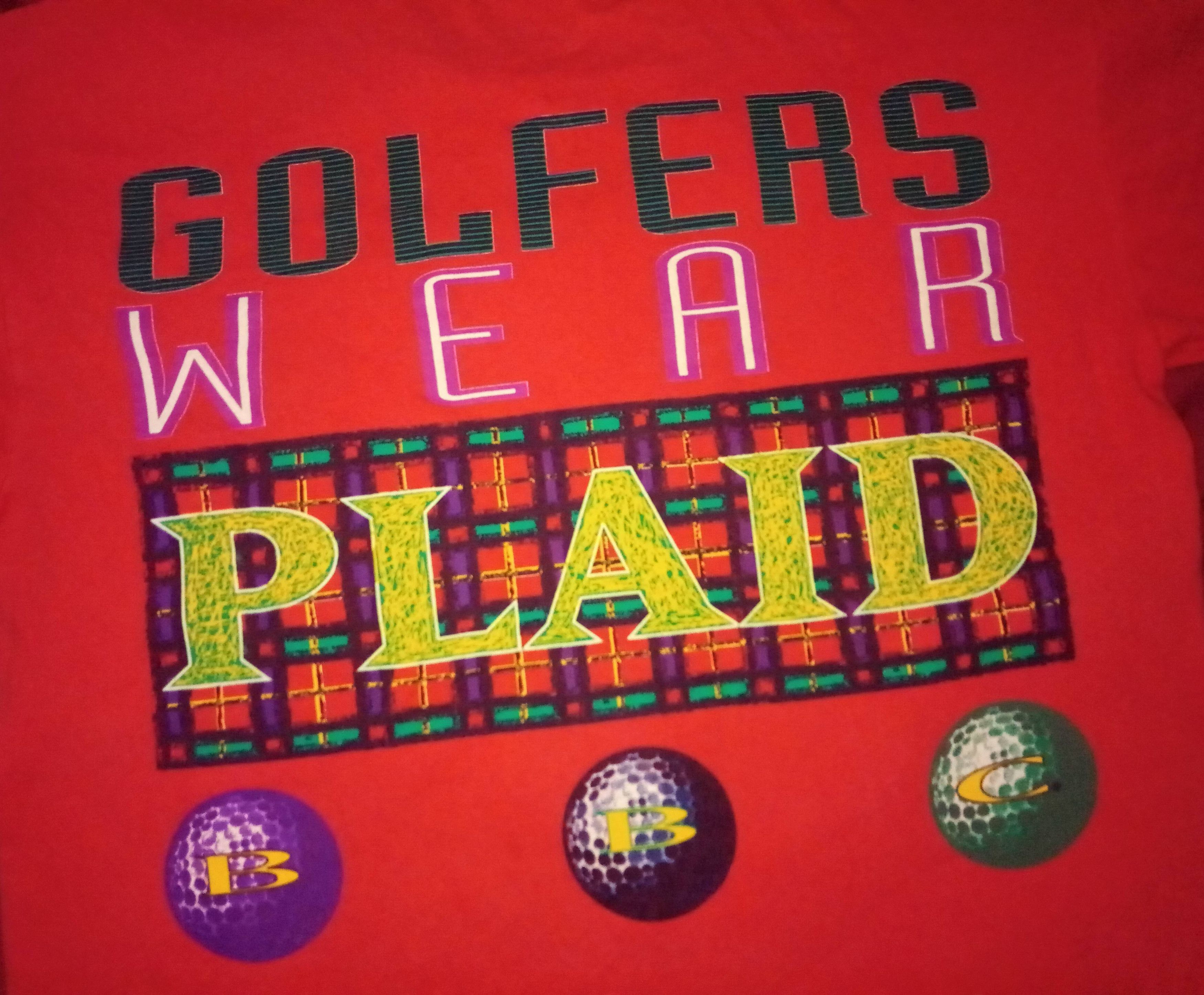 Vintage VTG 80s 90s Bugle Boys Plaid Golfer tshirt Made in USA Size US L / EU 52-54 / 3 - 1 Thumbnail