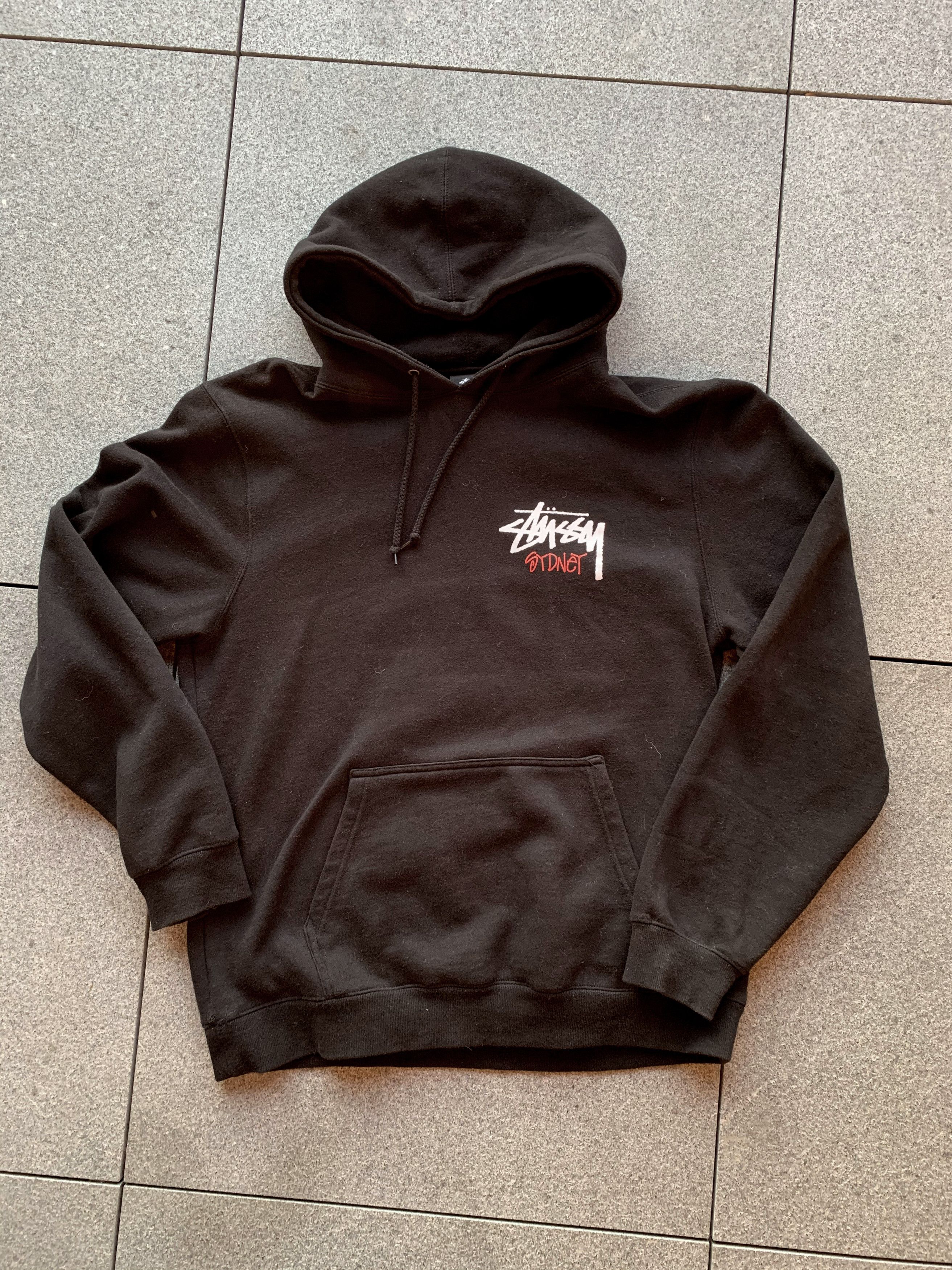 Streetwear × Stussy × Vintage Stussy Sydney Black Hoodie XL