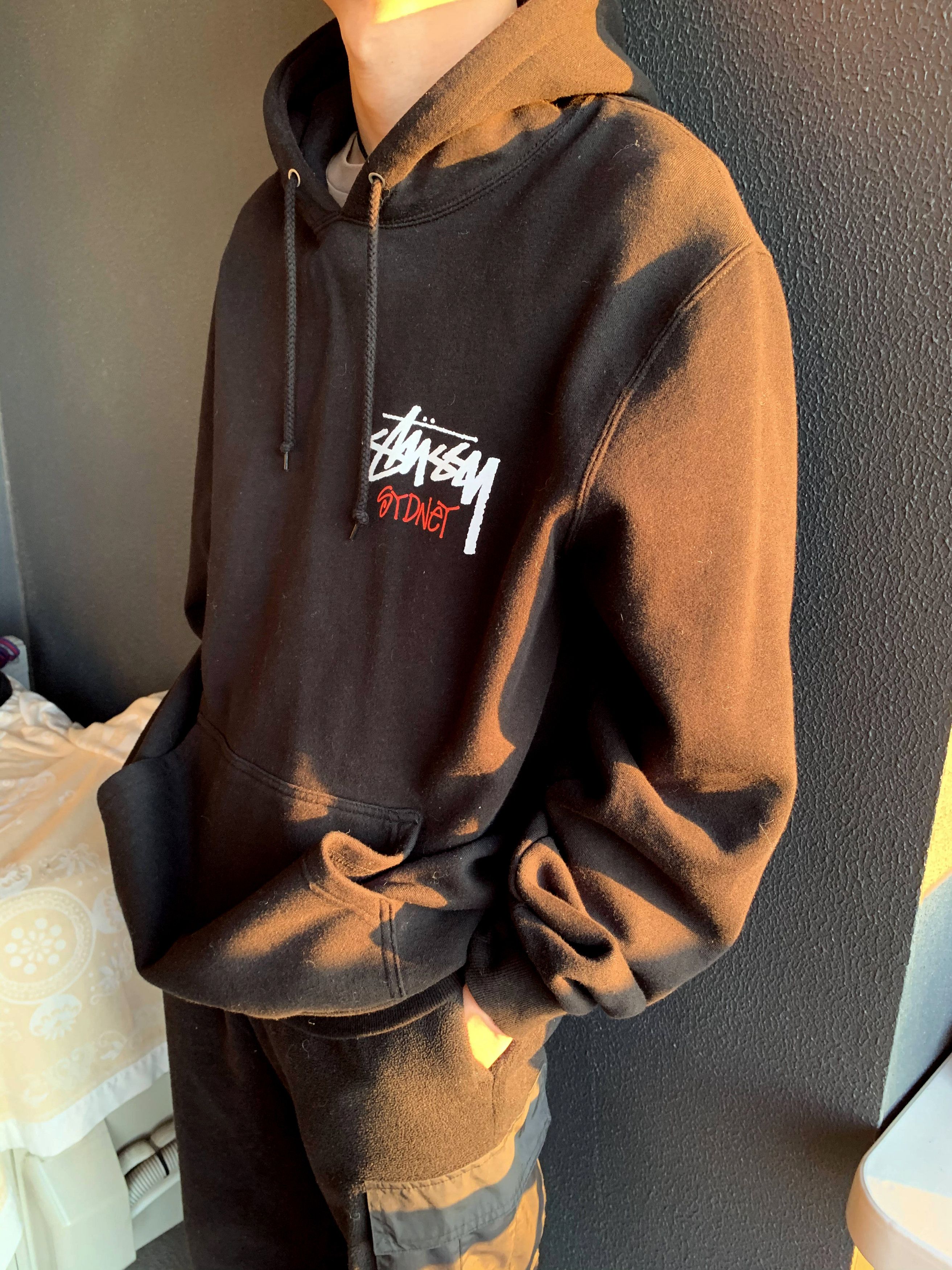 Stussy ブラック フルジップフーディXL 41oNnOcWZ5L._AC_SY350_QL65_.jpg