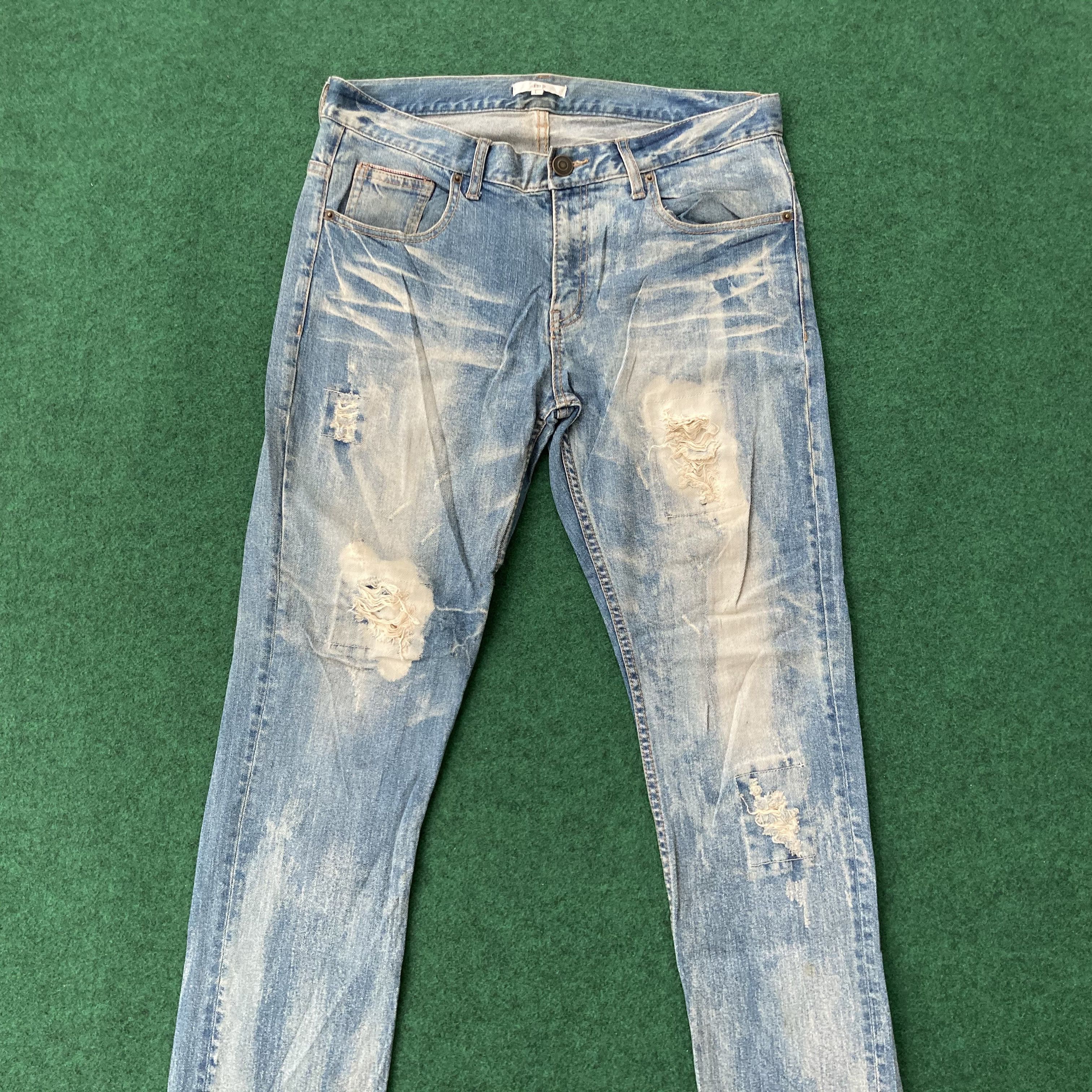 Japanese Brand Imp Distressed Ripped Grunge Punk Denim Retro Rare Jeans Size US 35 - 3 Thumbnail