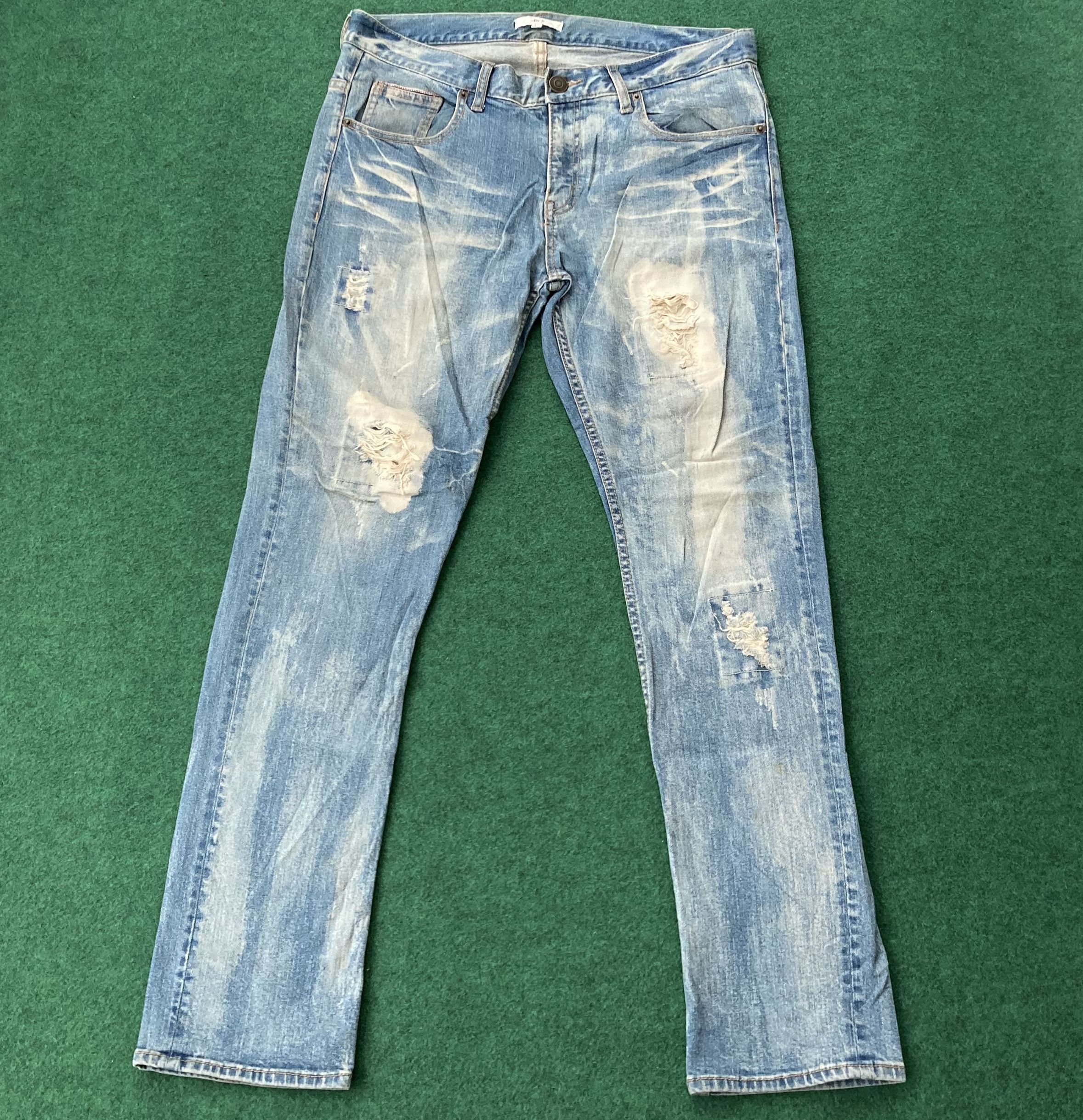 Japanese Brand Imp Distressed Ripped Grunge Punk Denim Retro Rare Jeans Size US 35 - 1 Thumbnail
