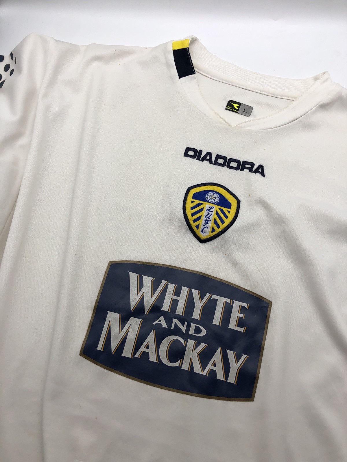 Maillot Domicile Leeds United 2004/2005 Diadora - Taille S Homme, état Correct Avec Autographe