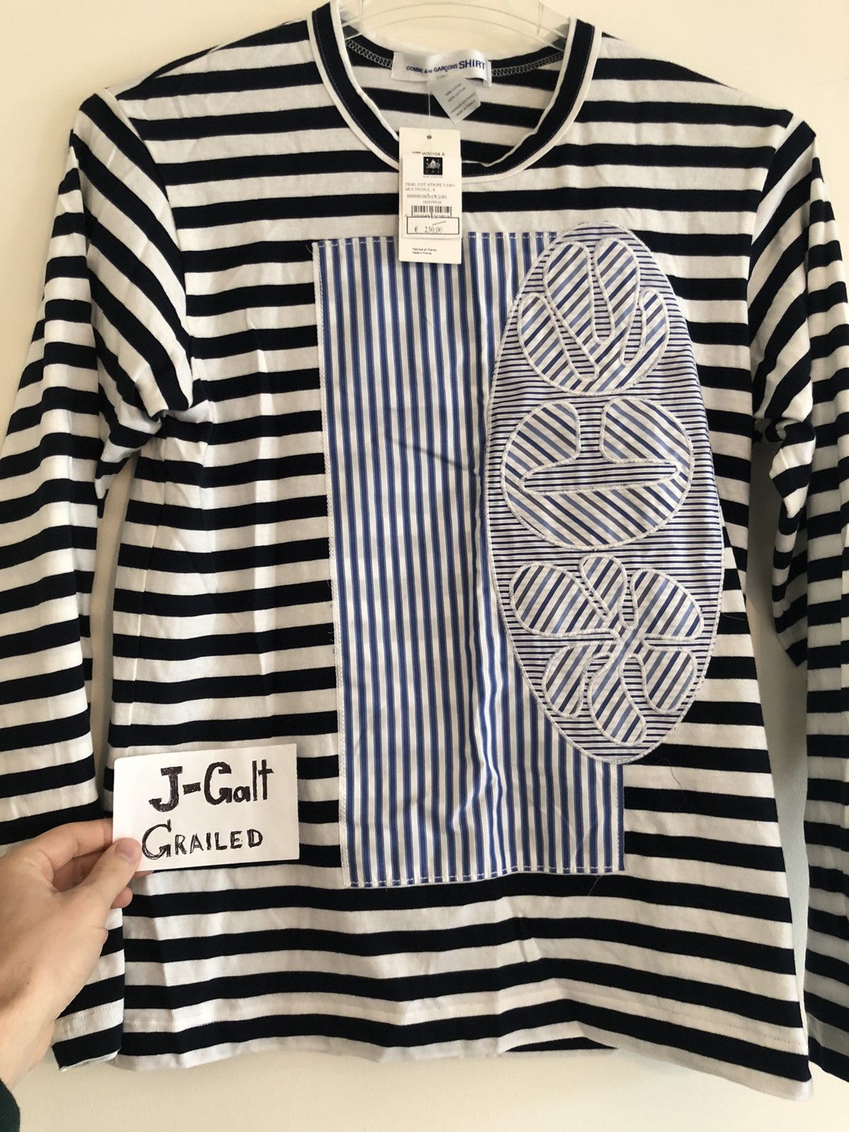 Comme des Garcons SHIRT CDG Shirt Long Sleeve Patch Stripe Size US S / EU 44-46 / 1 - 12 Thumbnail