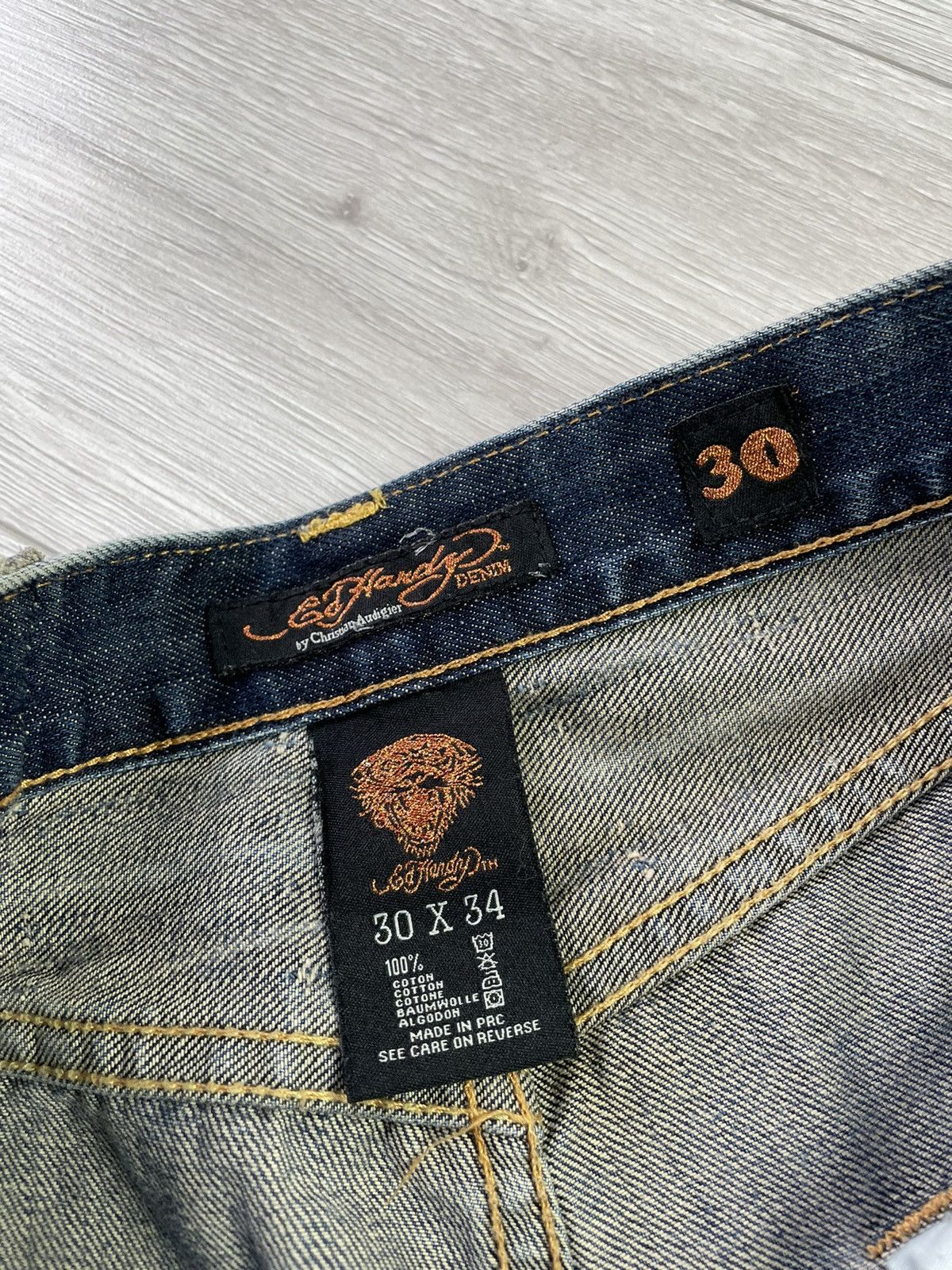Christian Audigier Ed Hardy Vintage Classical Distressed Style Jeans Size US 32 / EU 48 - 12 Thumbnail