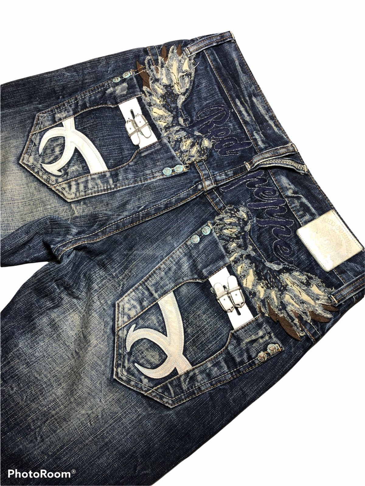 Japanese Brand SPELL OUT BIG LOGO RED PEPPER DENIM Size US 32 / EU 48 - 4 Thumbnail