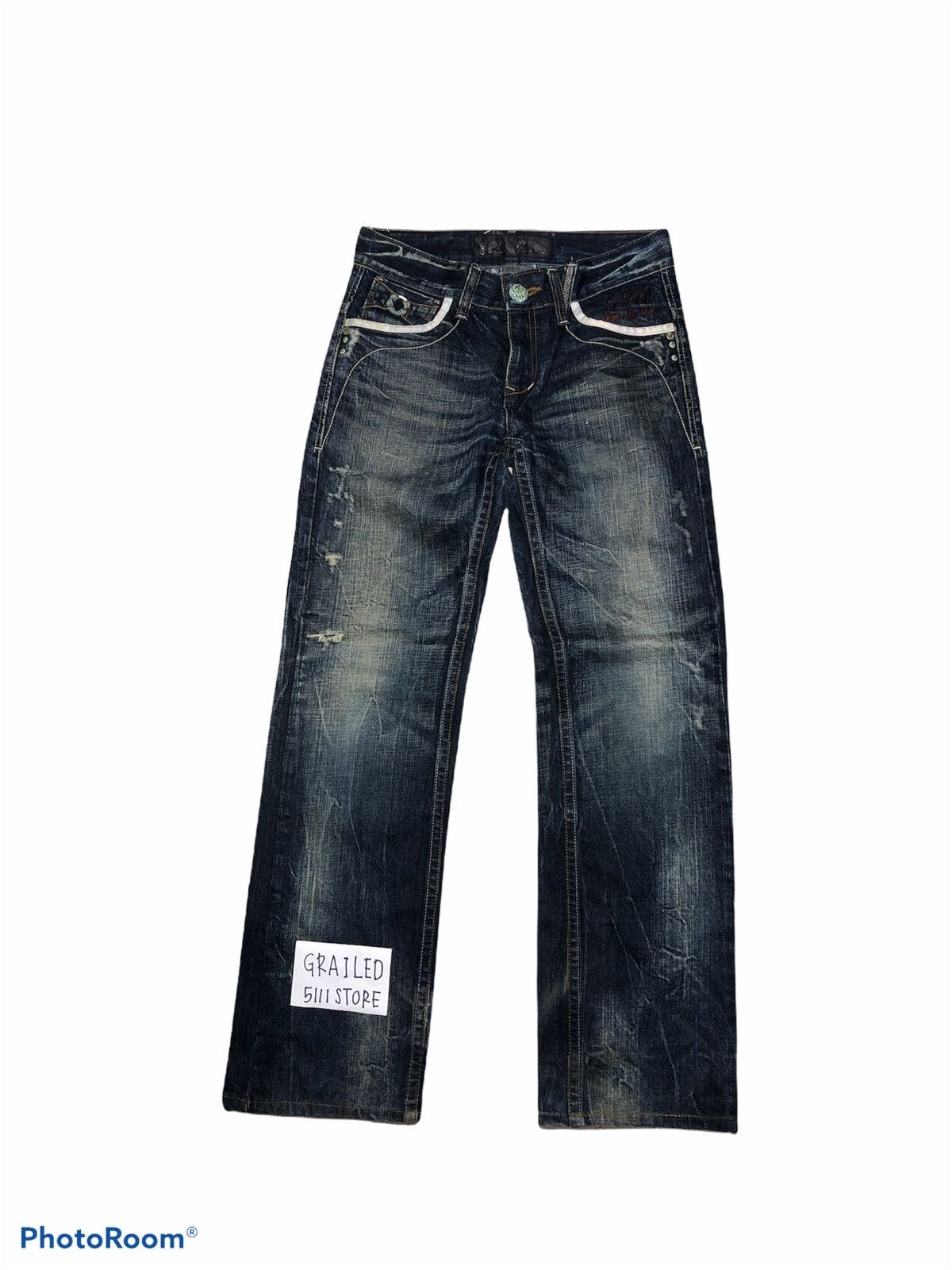Japanese Brand SPELL OUT BIG LOGO RED PEPPER DENIM Size US 32 / EU 48 - 2 Thumbnail