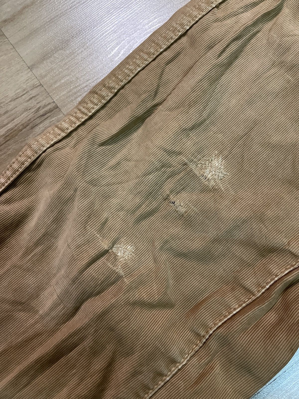 Japanese Brand Bartack distressed and embroidered works pants Size US 33 - 3 Thumbnail