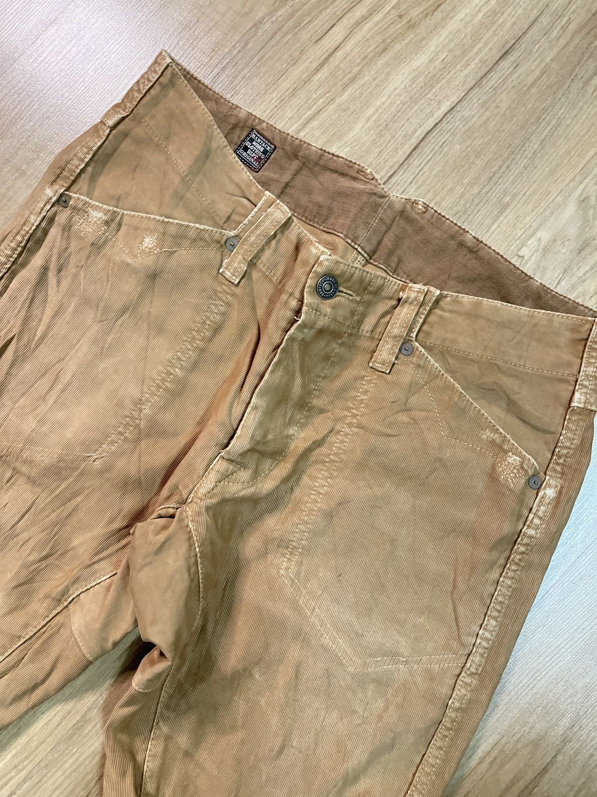 Japanese Brand Bartack distressed and embroidered works pants Size US 33 - 4 Thumbnail