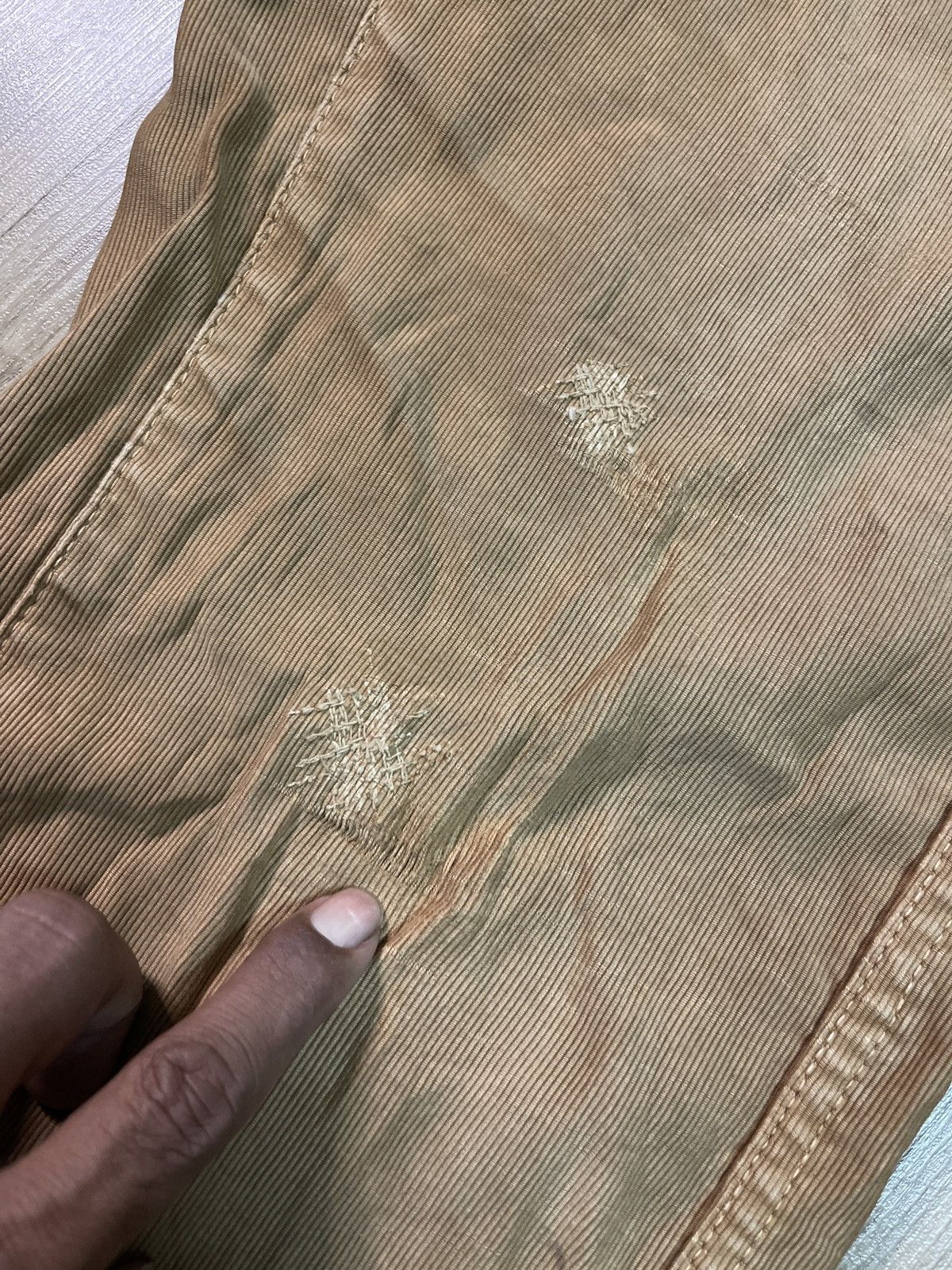 Japanese Brand Bartack distressed and embroidered works pants Size US 33 - 2 Thumbnail