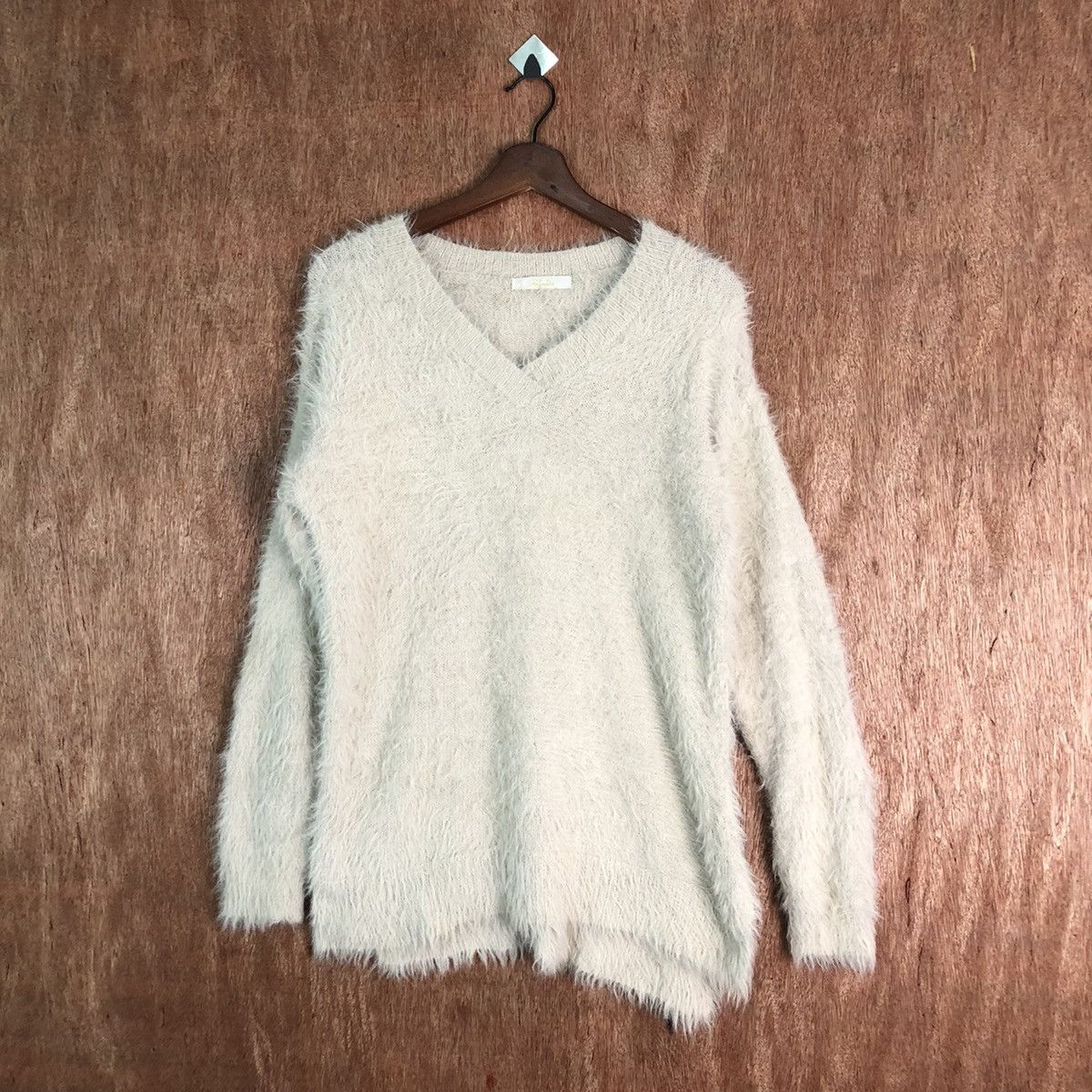 image of Homespun Knitwear Khalita Brown Shag Shaggy Fur Mohair Knitwear 6499, Men's (Size Medium)