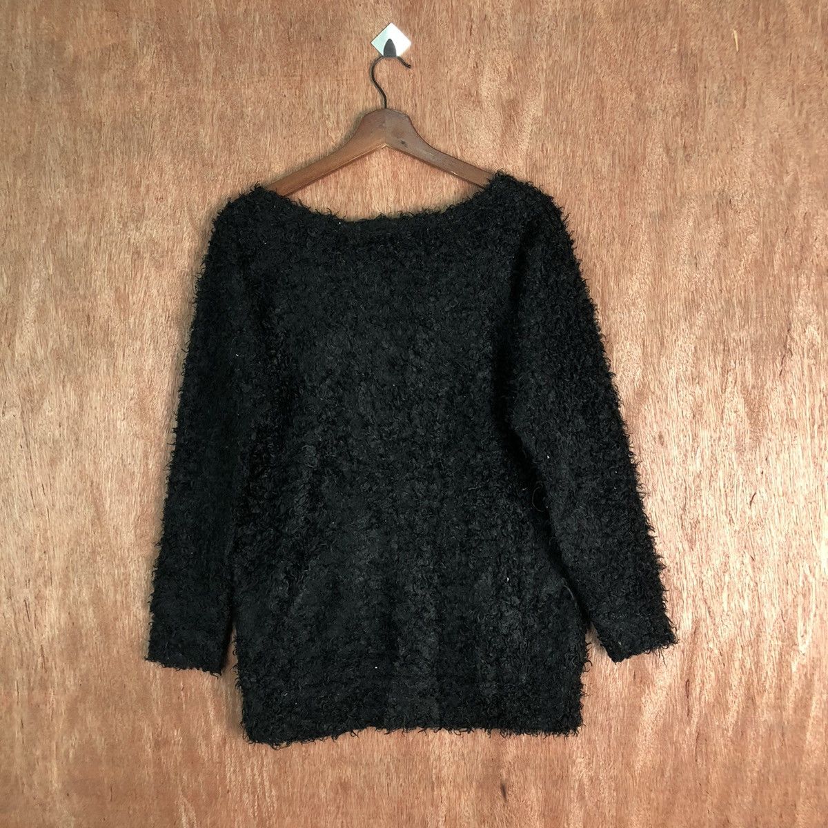 Homespun Knitwear Tip Top Black Shag Shaggy Fur Mohair Knitwear #6519 Size US S / EU 44-46 / 1 - 9 Thumbnail