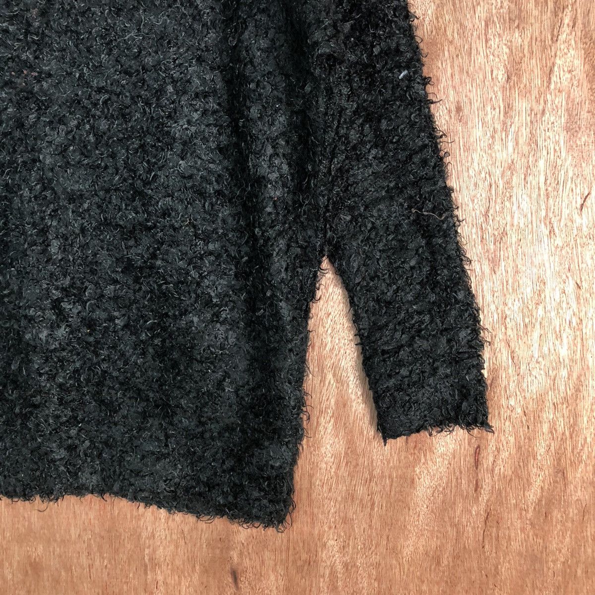Homespun Knitwear Tip Top Black Shag Shaggy Fur Mohair Knitwear #6519 Size US S / EU 44-46 / 1 - 5 Thumbnail