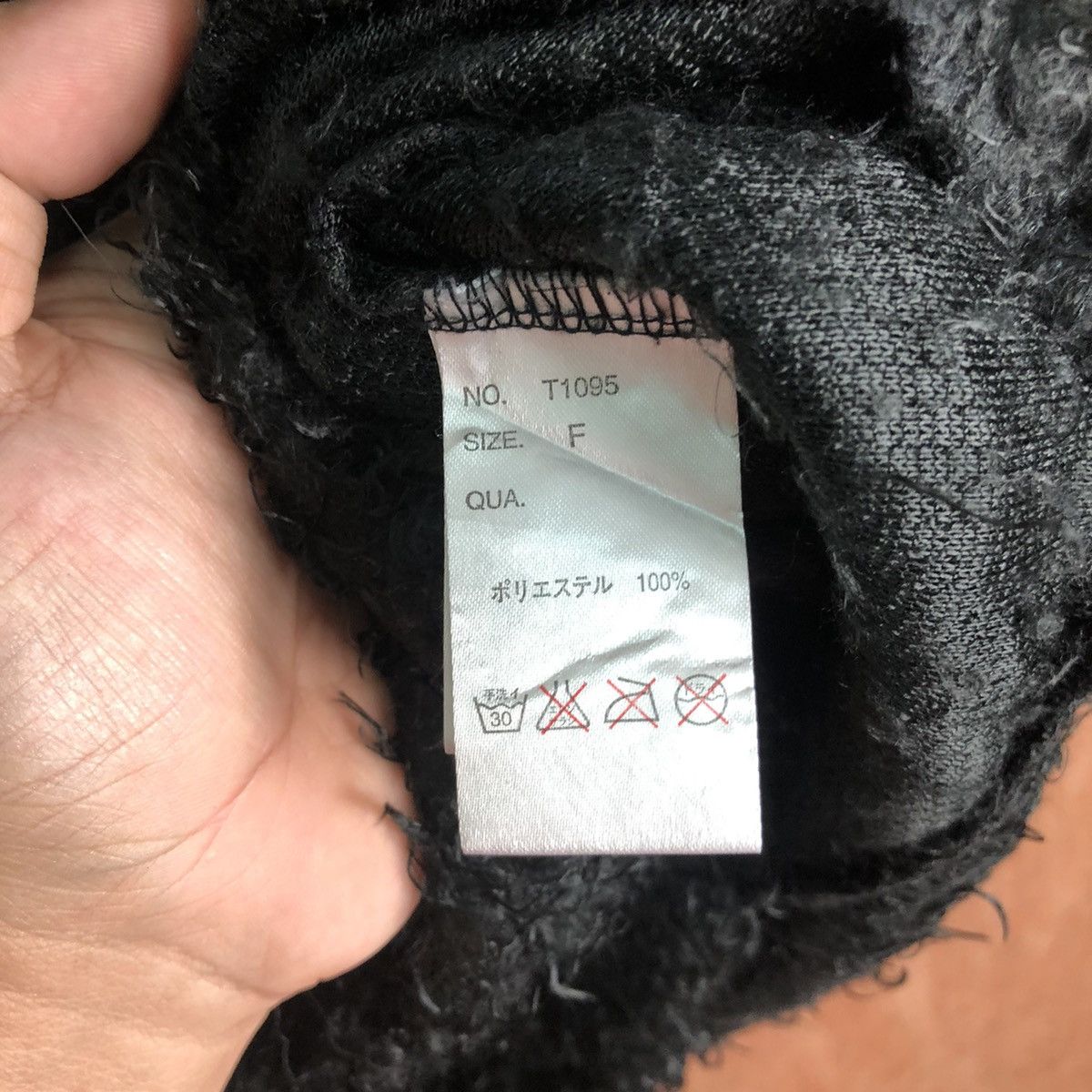 Homespun Knitwear Tip Top Black Shag Shaggy Fur Mohair Knitwear #6519 Size US S / EU 44-46 / 1 - 8 Thumbnail