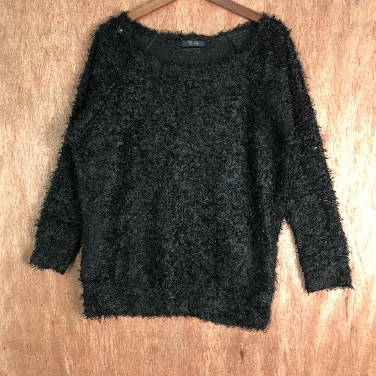 Homespun Knitwear Tip Top Black Shag Shaggy Fur Mohair Knitwear #6519 Size US S / EU 44-46 / 1 - 3 Thumbnail