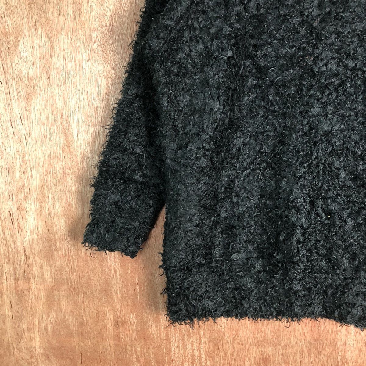 Homespun Knitwear Tip Top Black Shag Shaggy Fur Mohair Knitwear #6519 Size US S / EU 44-46 / 1 - 4 Thumbnail