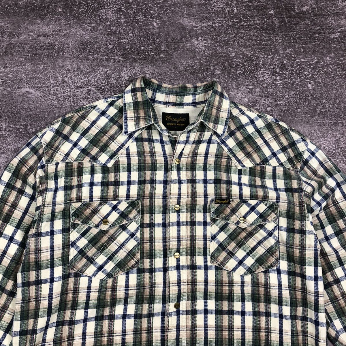 Vintage Vintage Wrangler Western Checkered Shirt Size US L / EU 52-54 / 3 - 2 Thumbnail