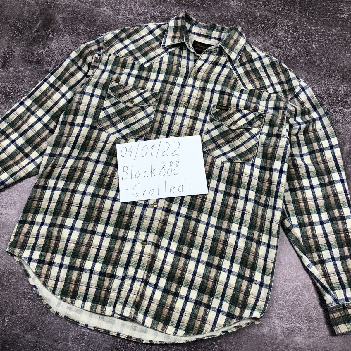 Vintage Vintage Wrangler Western Checkered Shirt Size US L / EU 52-54 / 3 - 14 Thumbnail
