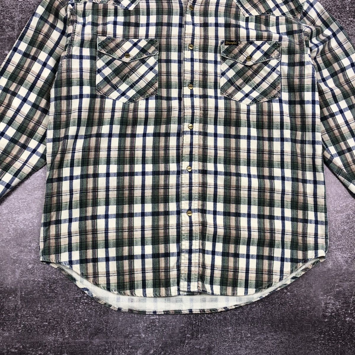 Vintage Vintage Wrangler Western Checkered Shirt Size US L / EU 52-54 / 3 - 3 Thumbnail