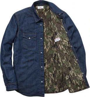 Supreme Supreme x Levi's quilted denim shirt jacket with camp