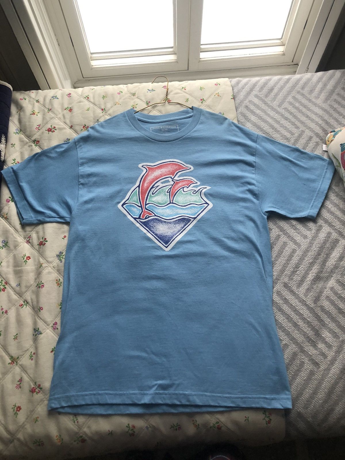 Pink Dolphin Baby blue Pink Dolphin retro oversized pastel t-shirt Size US M / EU 48-50 / 2 - 1 Thumbnail