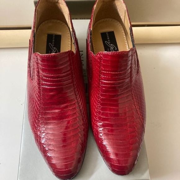 Giorgio Brutini Giorgio Brutini Mens Red Snakeskin Heel Boots 9 Grailed