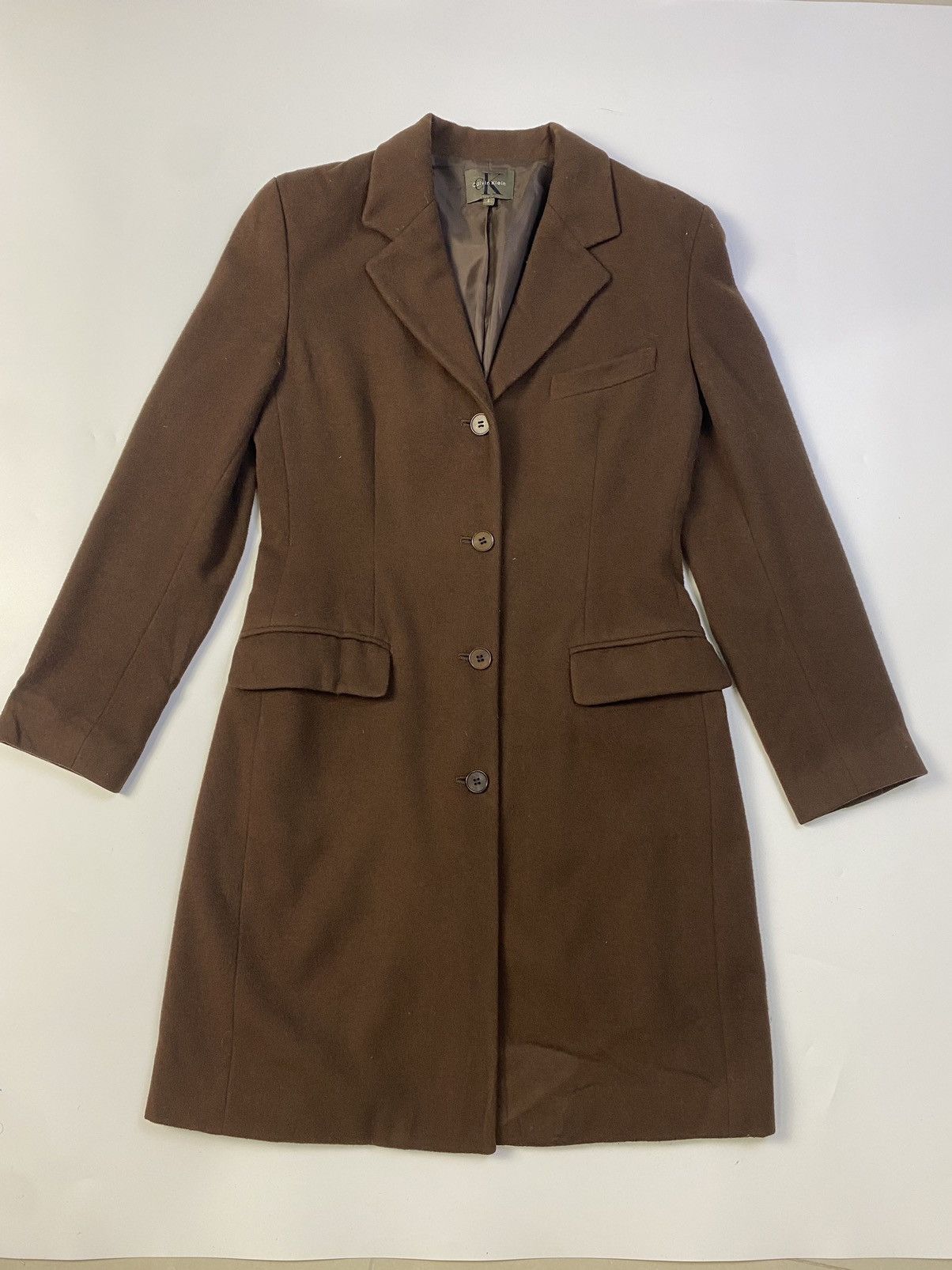 Calvin Klein × Calvin Klein 205W39NYC Vtg Calvin Klein WOOL Long Coat Size US S / EU 44-46 / 1 - 1 Thumbnail