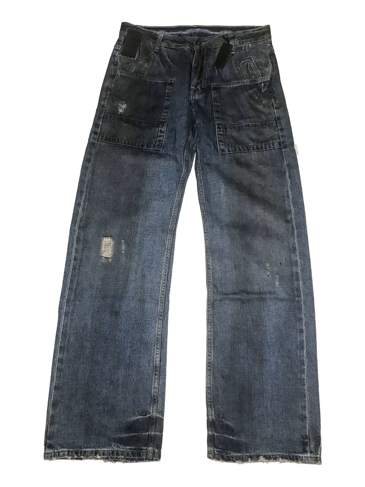 Rick Owens Rick Owens Slab Distressed Coated Mud Wash Denim Jeans 