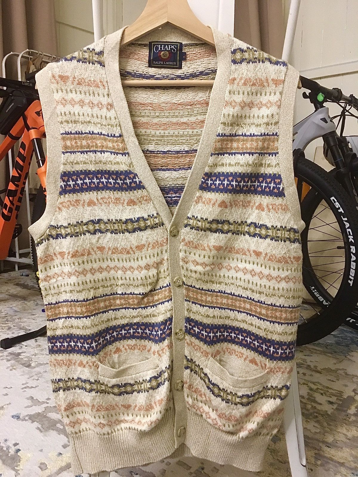 Chaps × Ralph Lauren Knit Vest Soft Colour Size US L / EU 52-54 / 3 - 1 Thumbnail