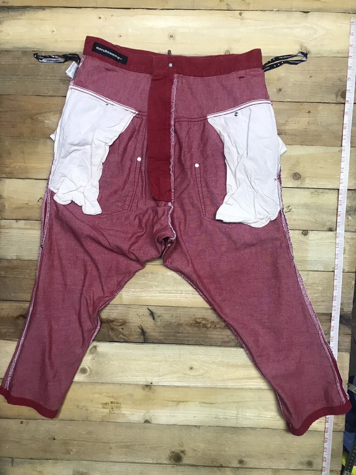 Issey Miyake × Japanese Brand × mercibeaucoup MERCIBEAUCOUP Drop Crotch Suede Cotton Parachute Pants Size US 32 / EU 48 - 17 Thumbnail