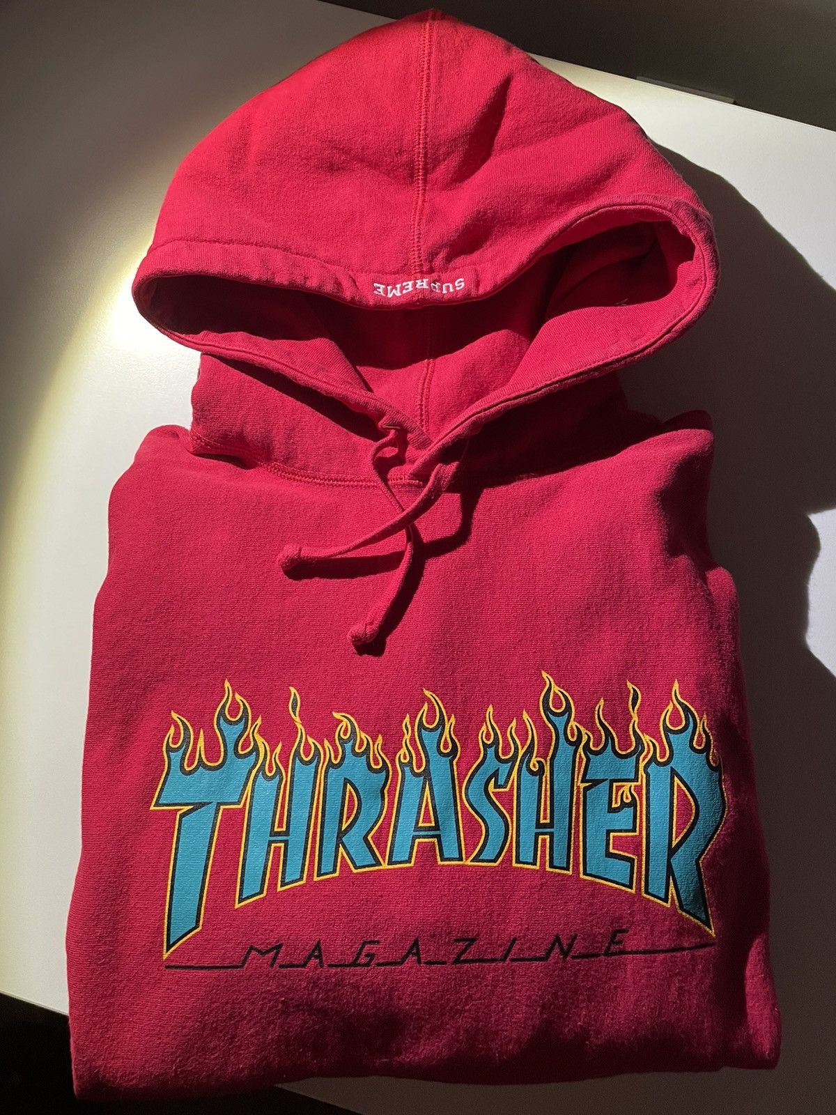 Supreme Supreme x Thrasher SS15 Flames Hoodie Red/Turquoise/Yellow