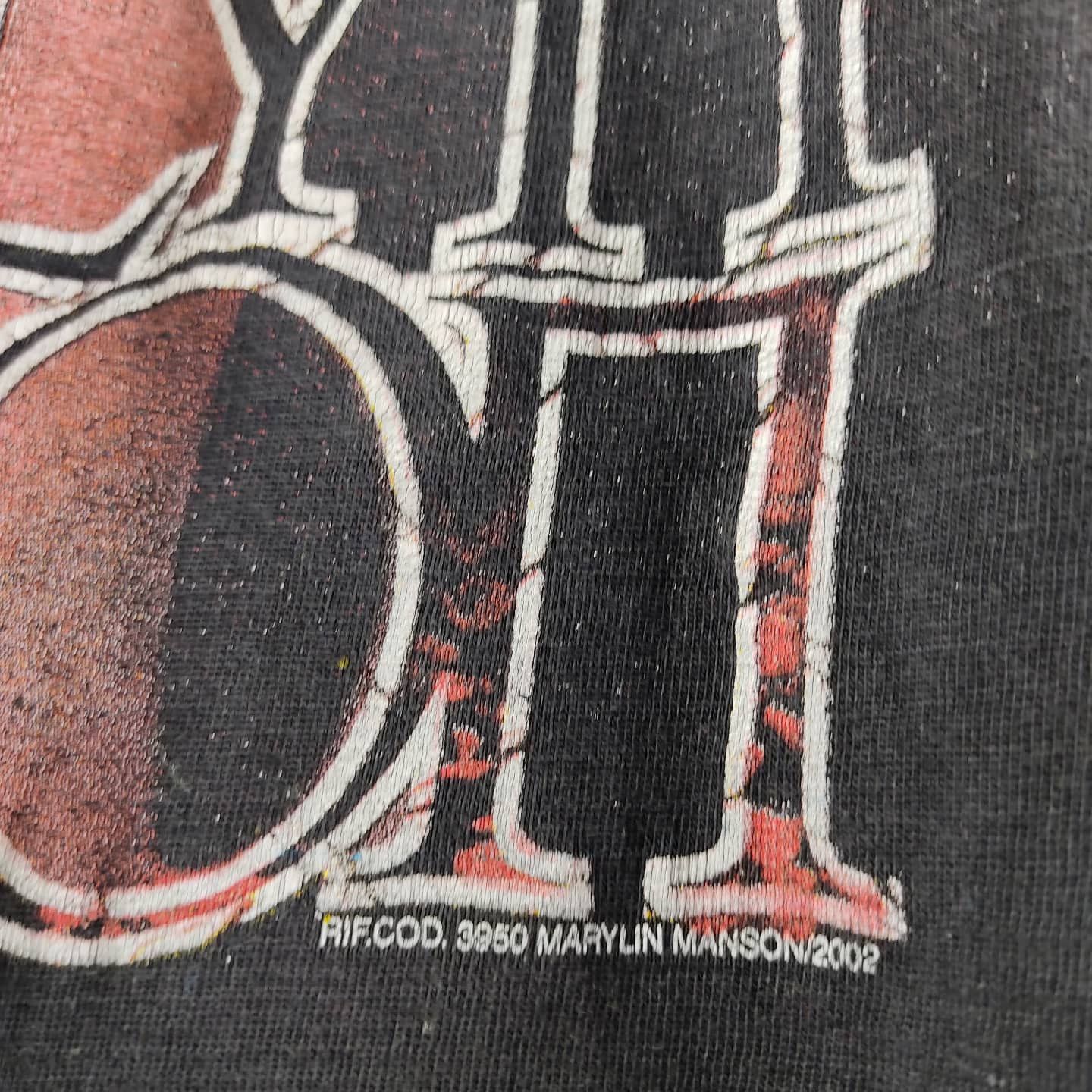 Band Tees × Marilyn Manson × Vintage 2002 Marilyn Manson Unsafe Size US L / EU 52-54 / 3 - 6 Thumbnail
