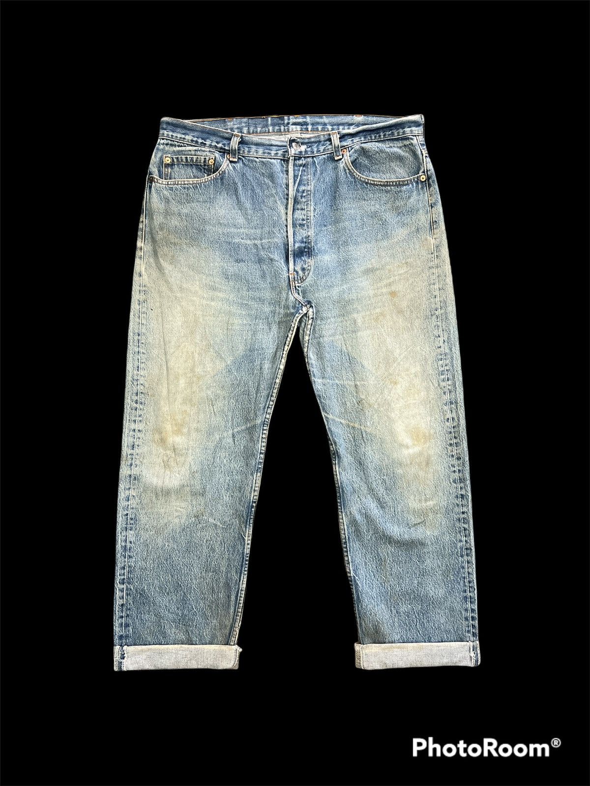 Levi's Vintage Clothing × Vintage Vintage Levis 501 Distressed Blue Washers Denim Pants Size US 38 / EU 54 - 1 Thumbnail
