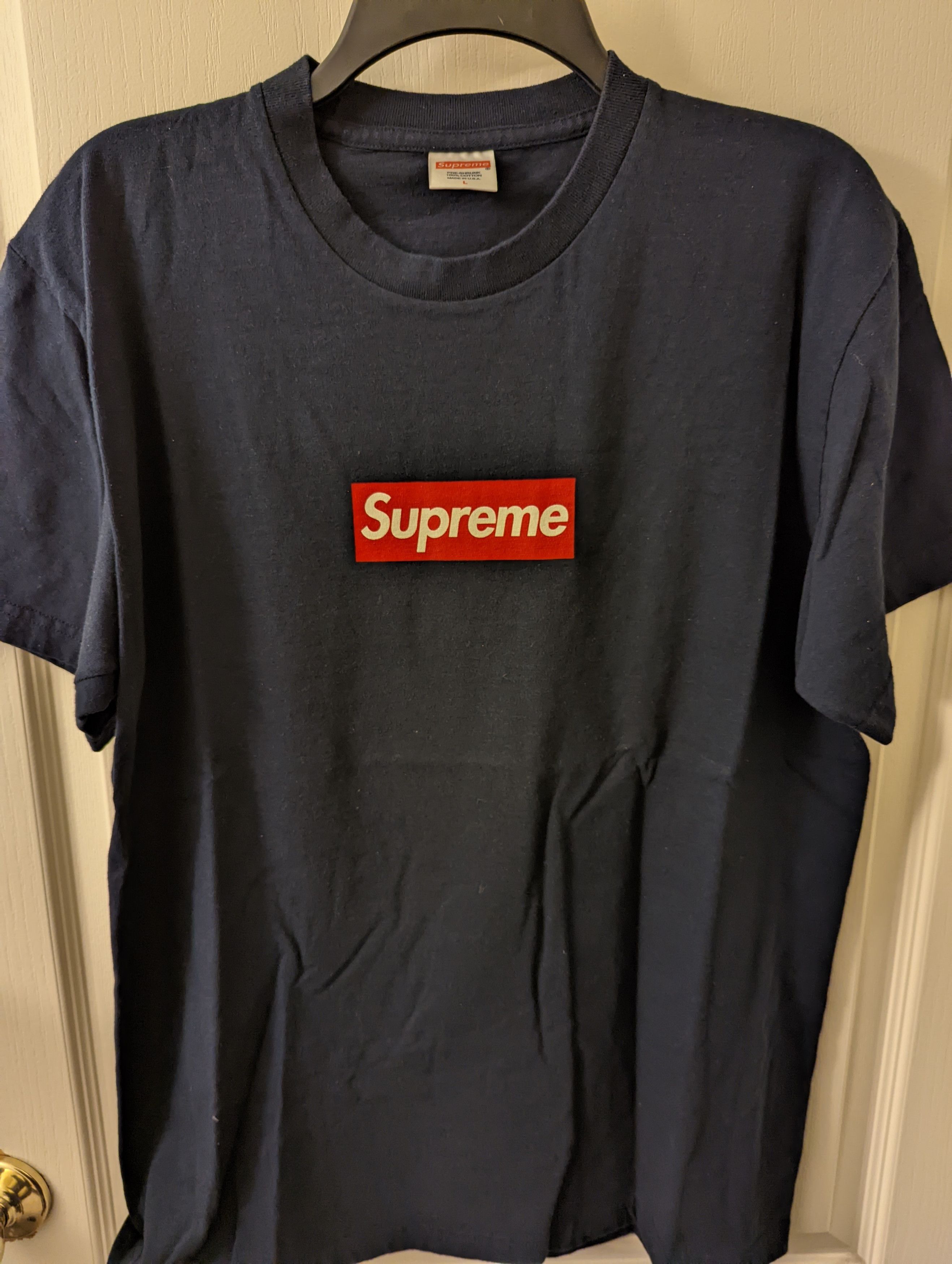 Supreme Supreme 20th Anniversary Box Logo T Shirt Navy Grailed