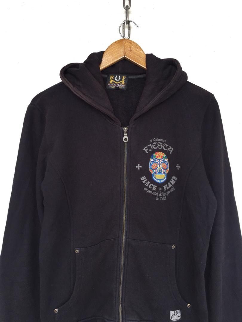 Hysteric Glamour 💥Japanese Black Flame Sweater Hoodie Zipper Size US M / EU 48-50 / 2 - 7 Thumbnail