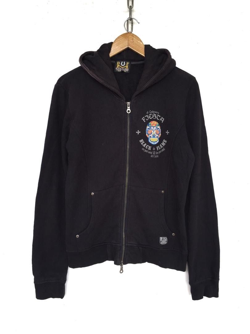 Hysteric Glamour 💥Japanese Black Flame Sweater Hoodie Zipper Size US M / EU 48-50 / 2 - 2 Thumbnail
