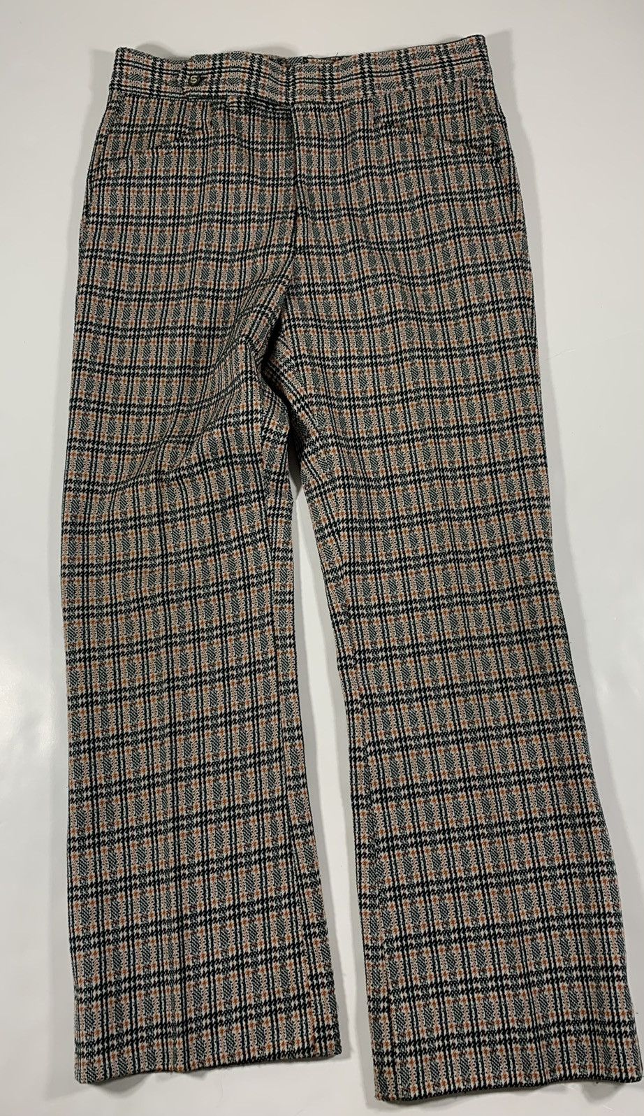 Other 1960’s Sans-A-Belt Jaymar Polyester Slacks (Green/ Plaid) Size US 34 / EU 50 - 4 Thumbnail