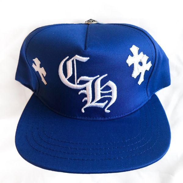 Chrome Hearts CHROME HEARTS DODGER BLUE CROSS SNAPBACK CAP | Grailed