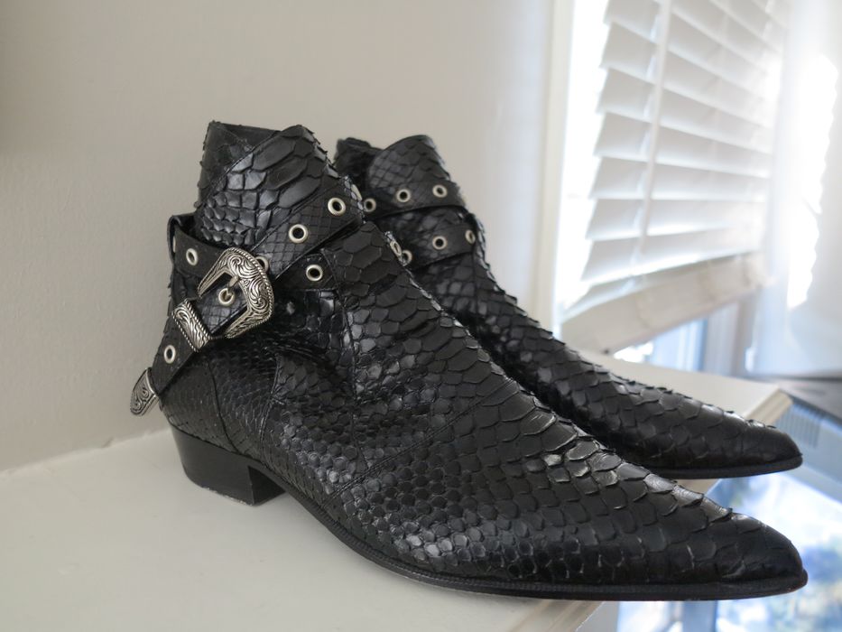 Saint Laurent Paris saint Laurent python boots | Grailed