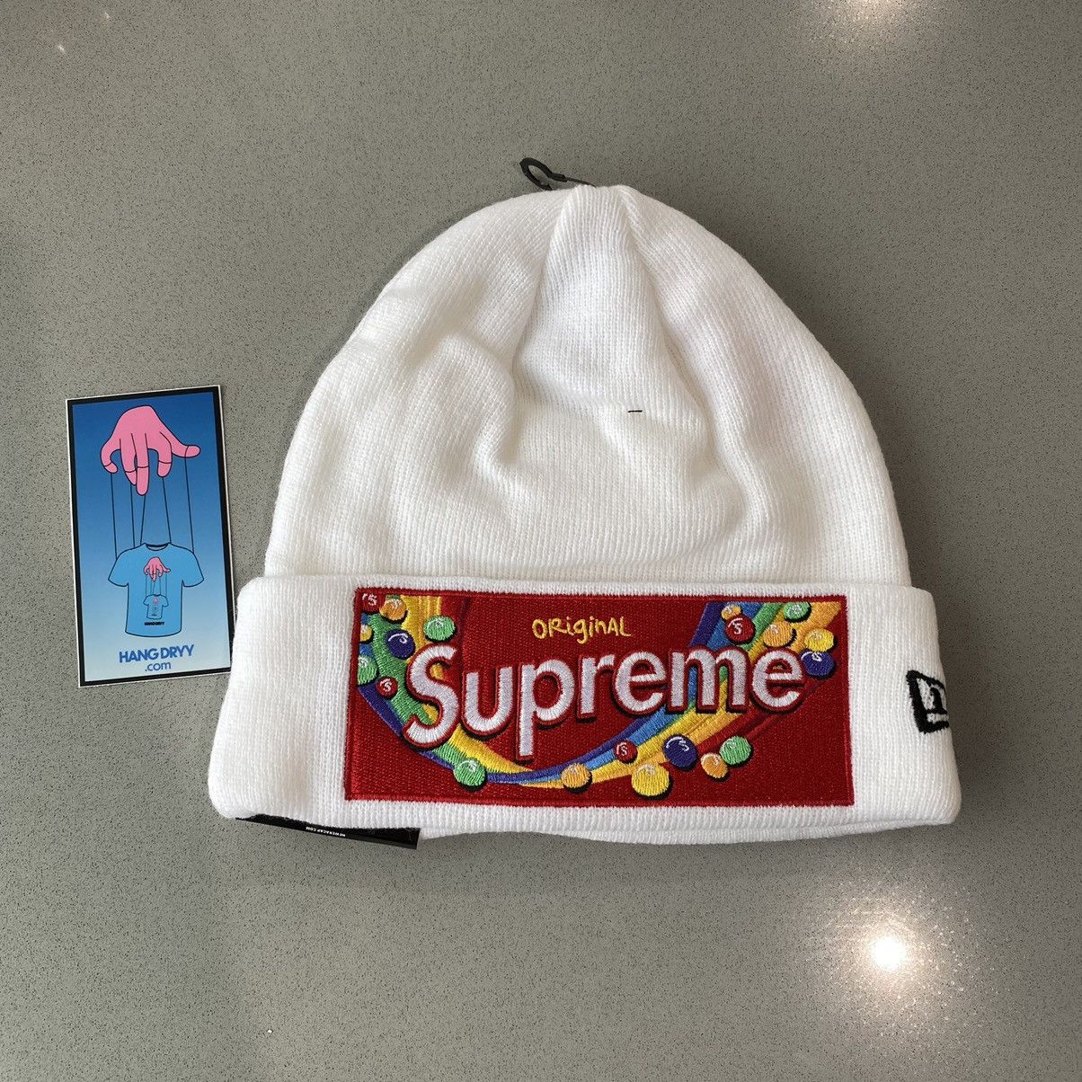 Buy Supreme Skittles beanie white