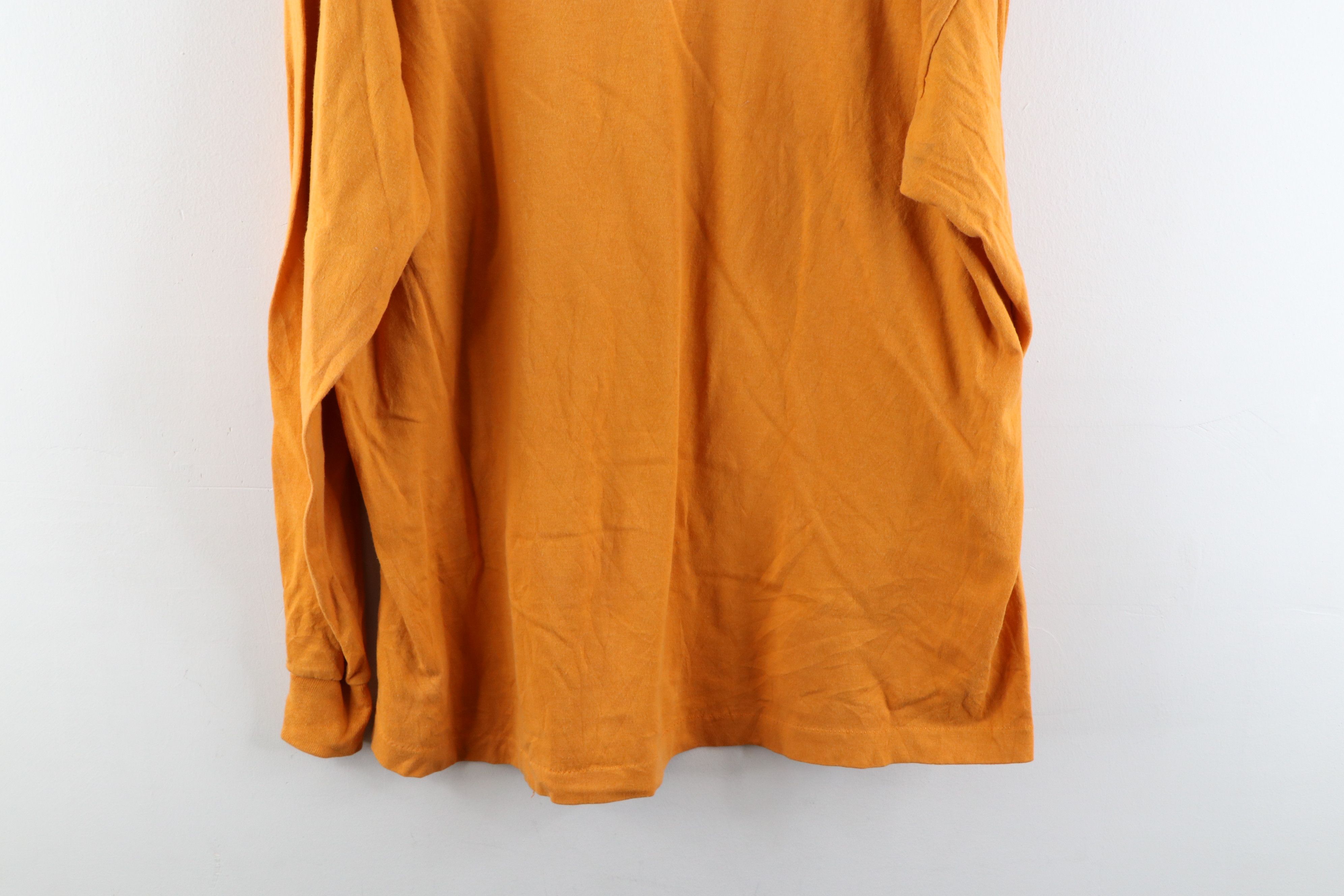 Vintage Vintage 90s Streetwear Blank Long Sleeve T-Shirt Gold Size US XL / EU 56 / 4 - 7 Thumbnail