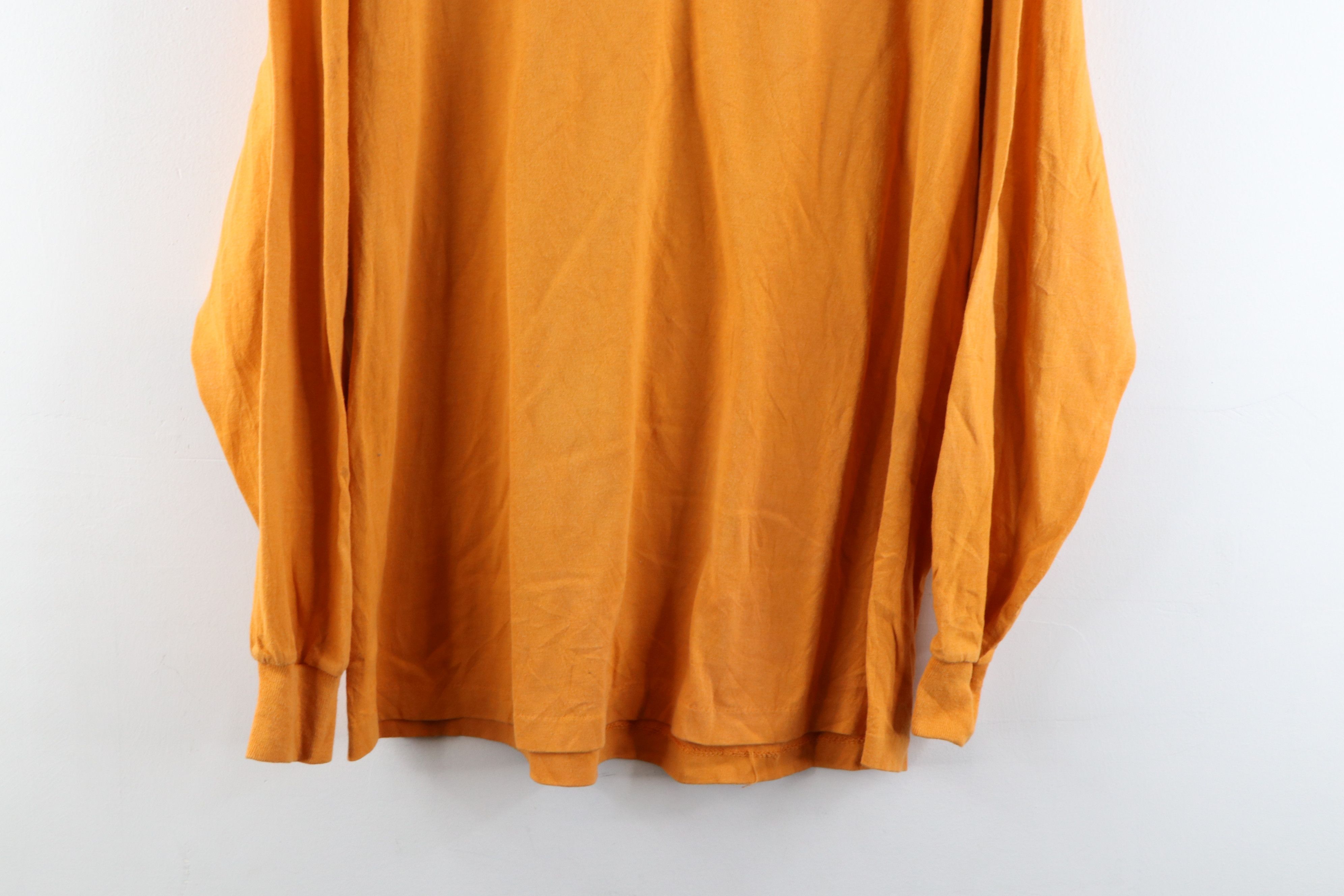 Vintage Vintage 90s Streetwear Blank Long Sleeve T-Shirt Gold Size US XL / EU 56 / 4 - 3 Thumbnail