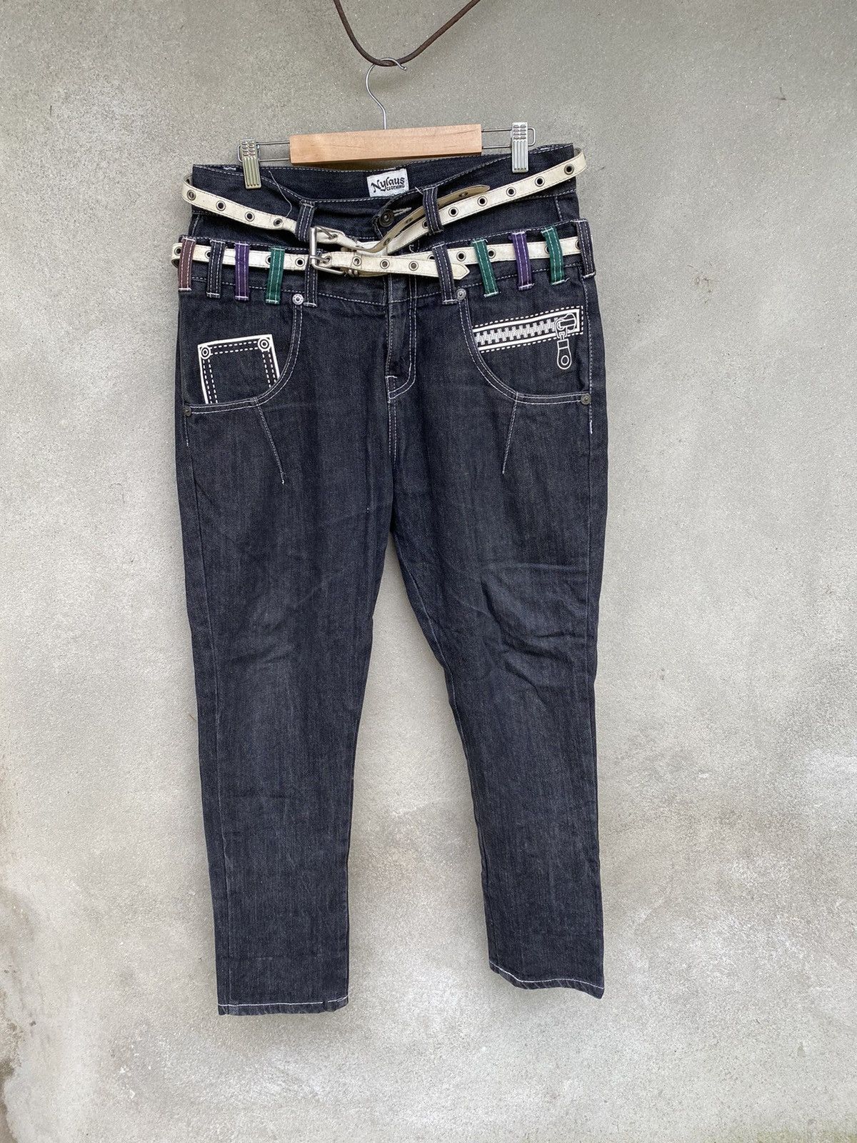 Designer × Japanese Brand Japanese Brand X Nylaus double waist jeans Size US 33 - 2 Thumbnail