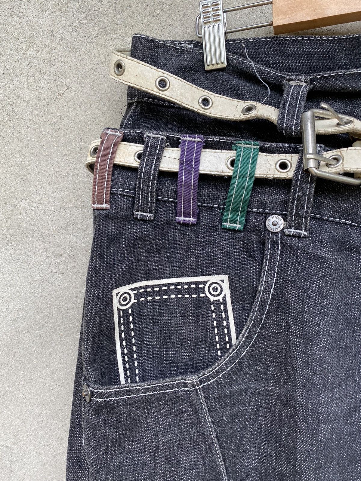 Designer × Japanese Brand Japanese Brand X Nylaus double waist jeans Size US 33 - 9 Thumbnail