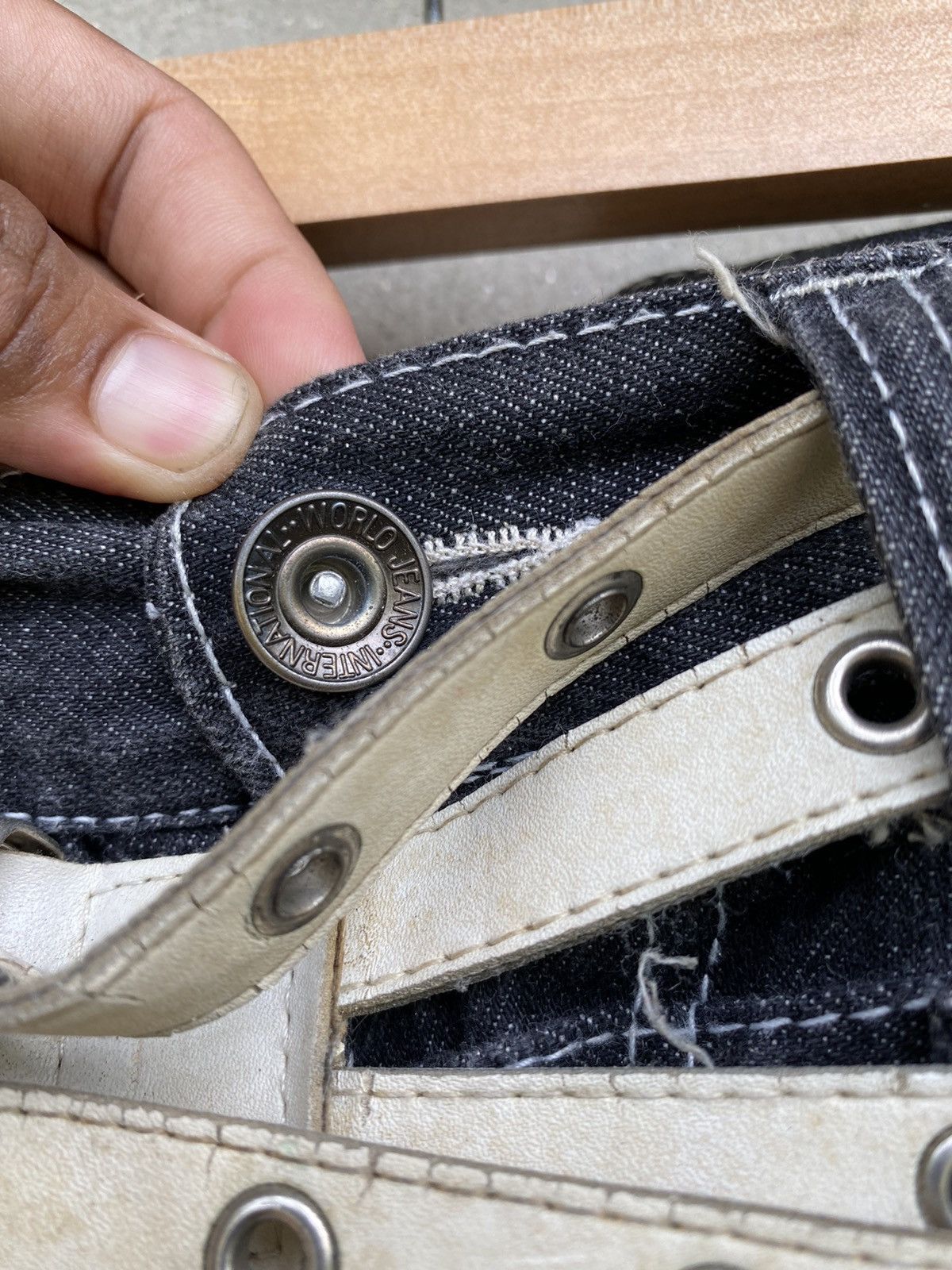 Designer × Japanese Brand Japanese Brand X Nylaus double waist jeans Size US 33 - 6 Thumbnail