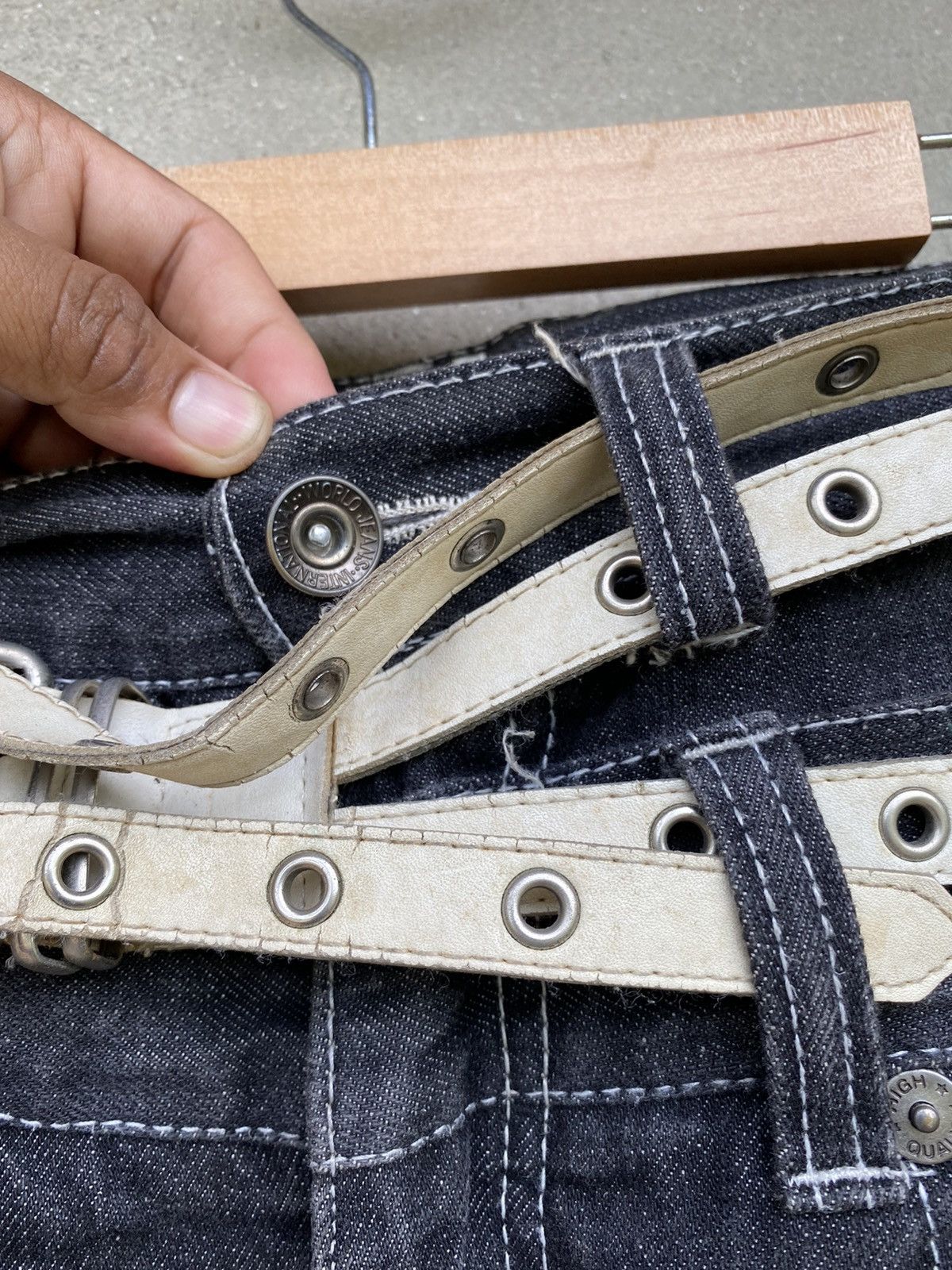 Designer × Japanese Brand Japanese Brand X Nylaus double waist jeans Size US 33 - 7 Thumbnail